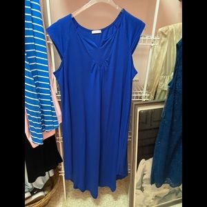 Fun flowy sleeveless blue dress